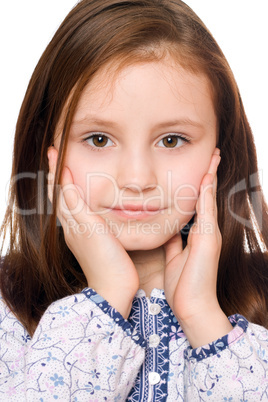 Portrait of charming little girl. Isolated Portrait of charming little girl. Isolated