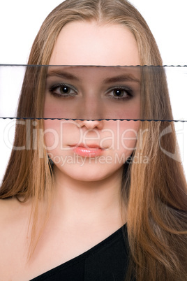 Close-up portrait of beautiful young woman