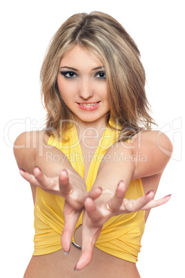 Portrait of attractive young woman. Isolated