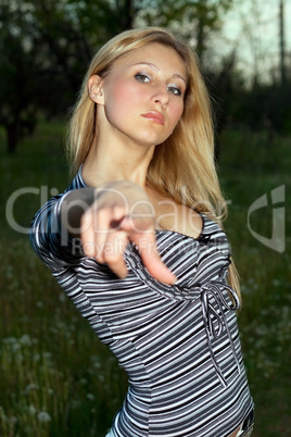 Portrait of young beautiful blonde