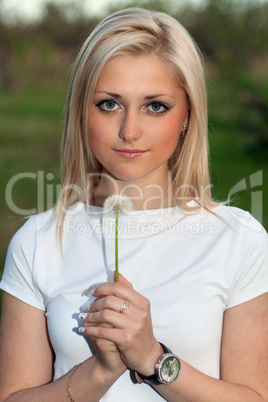 Portrait of young pretty blonde