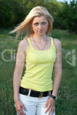 Portrait of a young pretty blonde