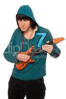 young man with a little guitar
