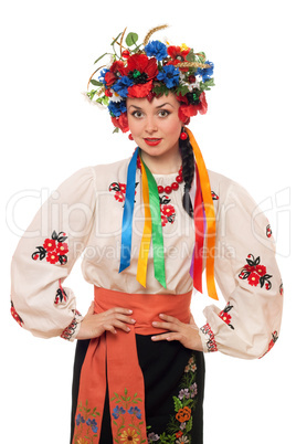 Young woman in the Ukrainian national clothes