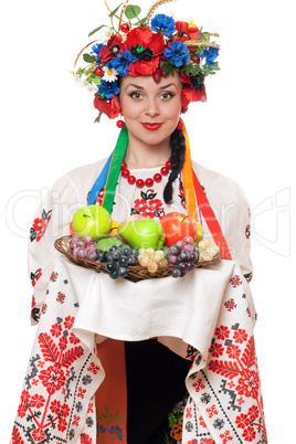 Young woman in the Ukrainian national clothes