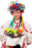 Young woman in the Ukrainian national clothes