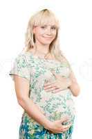 smiling pregnant young blonde