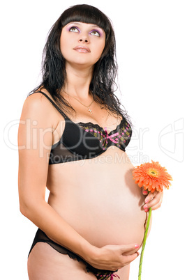 Portrait of a pretty pregnant young woman