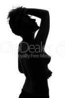 Silhouette of a naked sexy girl. Isolated