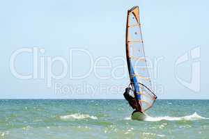 windsurfer on the sea surface