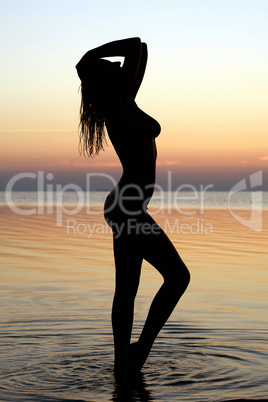 Silhouette of a sexy girl