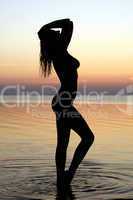 Silhouette of a sexy girl