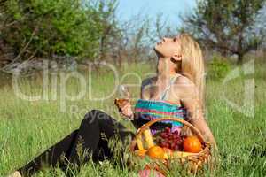 Pretty blonde with wineglass