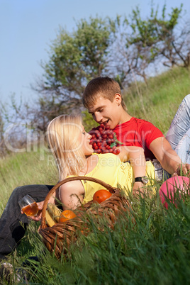 Pretty blonde and young man