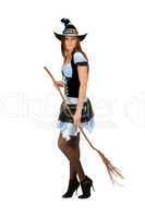 Pretty young woman with a besom