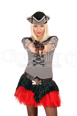 Charming girl with guns