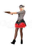 Amazing young blonde with guns