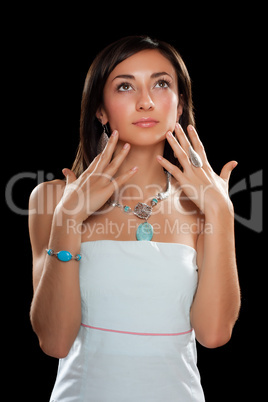 Portrait of a beautiful young woman. Isolated