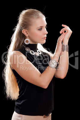 Portrait of young blonde. Isolated