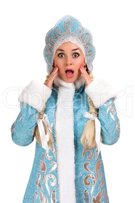 Portrait of a frightened Snow Maiden