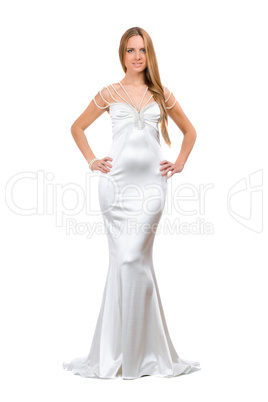 Beautiful young woman in wedding dress