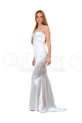 Charming young woman in wedding dress