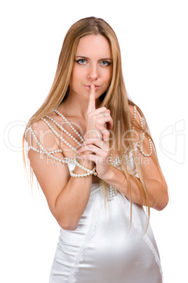 girl with finger to her lips