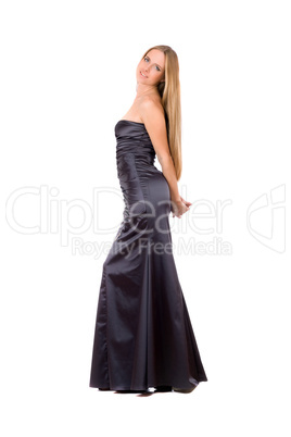 Beautiful young woman in evening dress