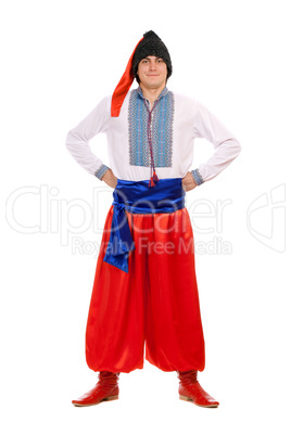 man in the Ukrainian national costume. Isolated