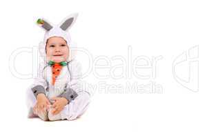 Little boy dressed as bunny