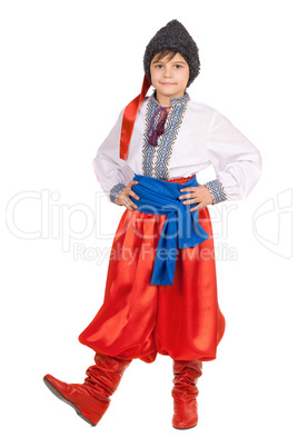 Boy in the Ukrainian national costume. Isolated