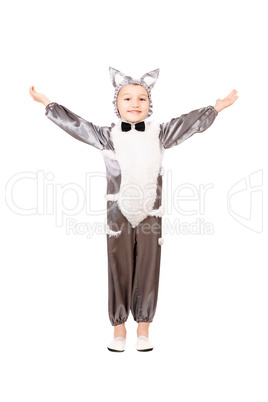 Boy dressed as cat