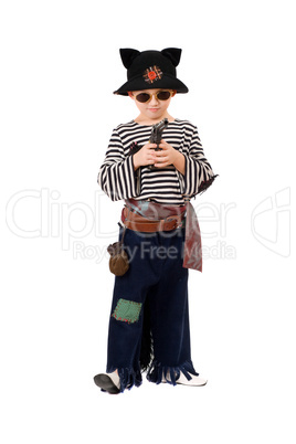 Little boy dressed as a pirate