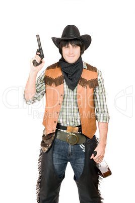 Portrait of cowboy with a gun