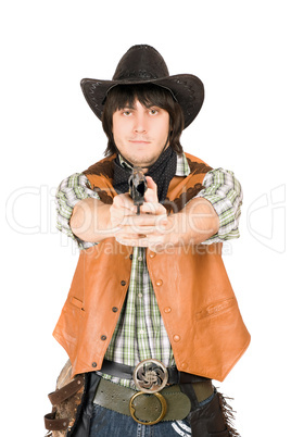 cowboy with a gun in hands