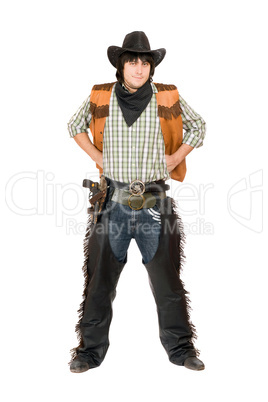 Young man dressed as cowboy