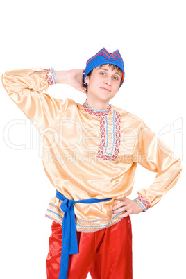 man in the Russian national costume. Isolated