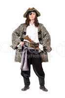 Man dressed as pirate. Isolated