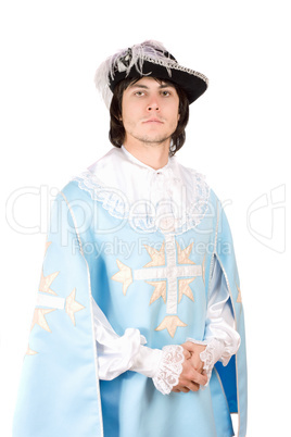 young man dressed as musketeer