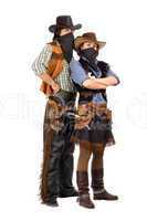 Couple of burglars in cowboy costumes