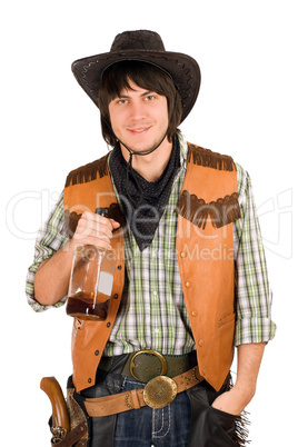 young cowboy with a bottle