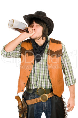 Cowboy drinking whiskey
