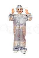 Boy in astronaut costume