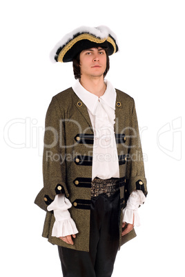 Young man in a historical costume