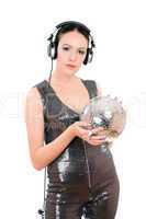 Attractive young woman in headphones