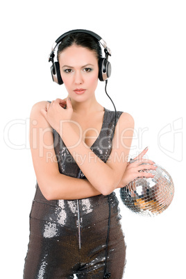 Attractive young woman in headphones