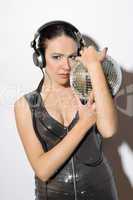 Portrait of sensual young woman in headphones