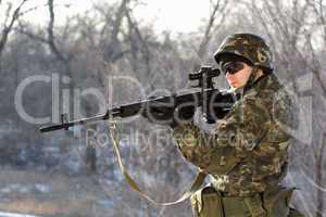 Soldier with a sniper rifle