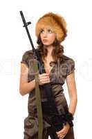 Hot woman with a rifle
