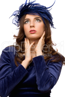 Hot girl in blue bonnet